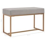 vidaXL Banc 80 cm Gris Velours