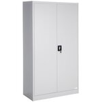 Armoire de bureau verrouillable dotée de 4 étagères meuble 5 niveaux gris 08_0000383
