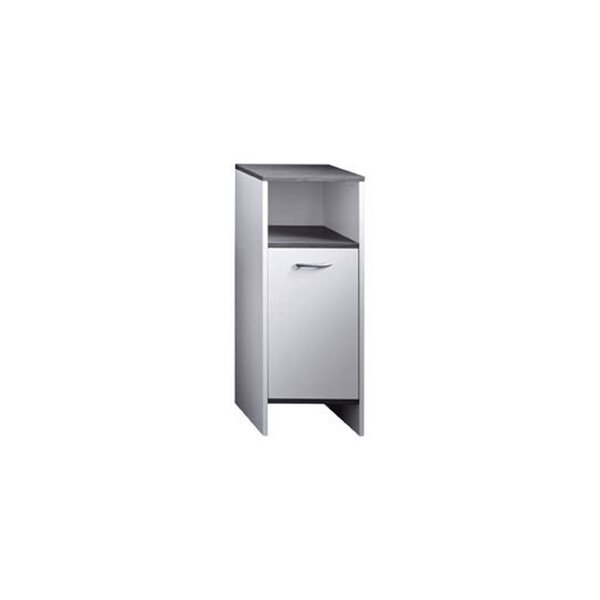 Trendteam Armoire sur sol de bain SanDiego blanc et argenté fumé