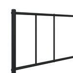 vidaXL Cadre de lit métal avec tête de lit noir 75x190 cm