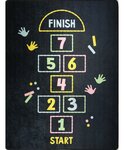 Tapis enfant Marelle 120 x 160 cm - Noir
