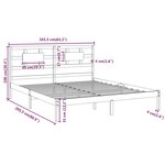 vidaXL Cadre de lit Blanc Bois massif 160x200 cm