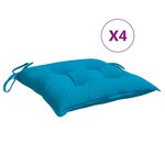 vidaXL Coussins de chaise lot de 4 bleu clair 40x40x7 cm tissu oxford