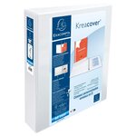 Classeur Personnalisable Rigide 2 Poches Kreacover - 2 Anneaux En D 40mm - A4 Maxi - Blanc - X 10 - Exacompta