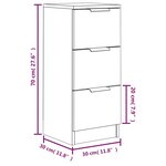 vidaXL Buffet Sonoma gris 30x30x70 cm Bois d'ingénierie