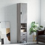 vidaXL Buffet haut Sonoma gris 34 5x34x180 cm Bois d'ingénierie
