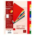 Intercalaires Imprimés Numériques Pp Couleurs 12/100e - 10 Positions - A4+ - Assorties Vives - X 20 - Exacompta