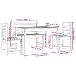 vidaXL Ensemble à manger de jardin 4 Pièces blanc bois massif de pin