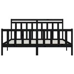 vidaXL Cadre de lit Noir Bois de pin massif 200x200 cm