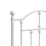 vidaXL Cadre de lit métal avec tête de lit blanc 193x203 cm