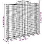 vidaXL Paniers à gabions arqués 5 Pièces 200x50x180/200 cm Fer galvanisé