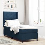 vidaXL Lit de Printemps avec Matelas & Lumière LED en Bleu  80x200 cm  Tissu
