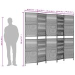 vidaXL Cloison de séparation 5 panneaux gris résine tressée