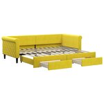 vidaXL Lit de jour avec gigogne et tiroirs jaune 90x200 cm velours