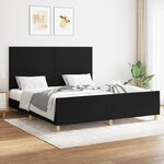 vidaXL Cadre de lit avec tête de lit Noir 160x200 cm Tissu