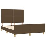 vidaXL Cadre de lit avec tête de lit Marron foncé 140x190 cm Tissu