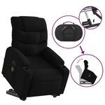 vidaXL Fauteuil inclinable de massage électrique Noir Tissu