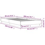 vidaXL Cadre de lit avec lumières LED chêne marron 90x200 cm