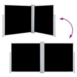 vidaXL Auvent latéral rétractable Noir 100 x 600 cm
