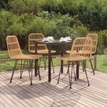vidaXL Ensemble à manger de jardin 5Pièces Résine tressée