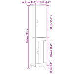 vidaXL Buffet haut Blanc brillant 34 5x34x180 cm Bois d'ingénierie