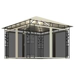 vidaXL Tonnelle avec moustiquaire et lumières LED 3x3x2 73 m Crème