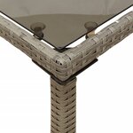 vidaXL Table de jardin dessus en verre gris 115x54x74cm résine tressée