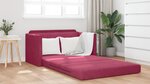 vidaXL Canapé Lit au Sol 2-en-1 Rouge Vin 124x204x61 cm Velours
