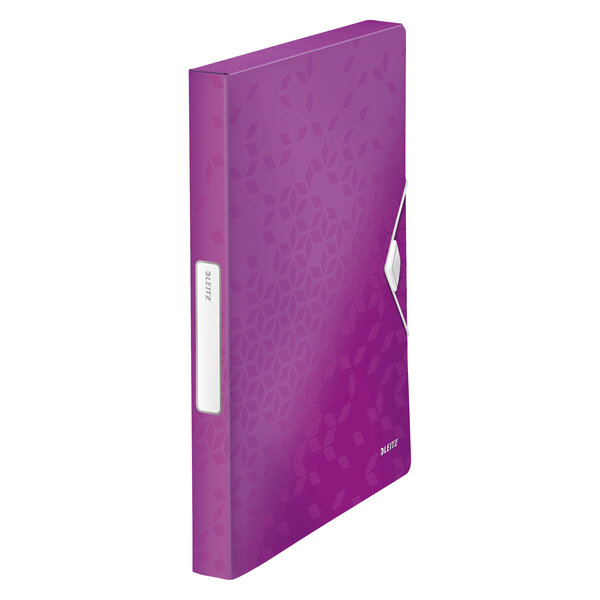Boîte de classement à élastique polypropylène dos de 3 cm violet wow leitz - lot de 5