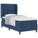 vidaXL Lit à Ressorts Ensachés avec Matelas  Bleu  100x200 cm  Tissu