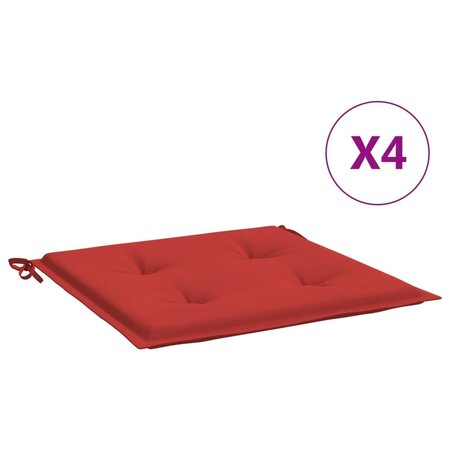 vidaXL Coussins de chaise jardin lot de 4 rouge 50x50x3cm tissu oxford