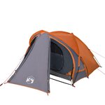 vidaXL Tente de camping à dôme 2 personnes gris et orange imperméable