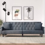 vidaXL Canapé-lit avec accoudoirs gris foncé velours