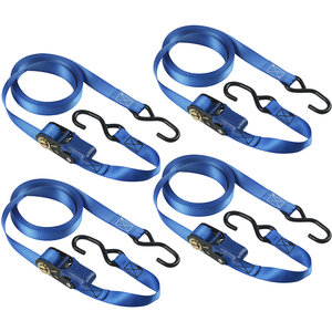 Sangle d'Arrimage avec Crochets et Cliquet Bleu 5m x 25mm Sangle Pack de 4