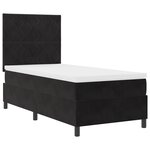 Lit Box Spring vidaXL avec Matelas Noir Simple en Velours