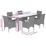vidaXL Ensemble à manger de jardin et coussins 7Pièces beige rotin acacia