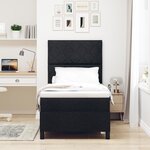 vidaXL Lit à ressorts en boîte avec matelas & LED noir 90x200 cm en tissu