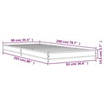 vidaXL Cadre de lit sans matelas chêne fumé 90x200 cm