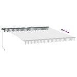 vidaXL Auvent manuel rétractable anthracite et blanc 400x350 cm