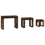 vidaXL Tables gigognes 3 Pièces Chêne fumé Bois d'ingénierie