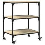 vidaXL Chariot de cuisine chêne sonoma 60x41x76 cm bois d'ingénierie