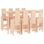 vidaXL Ensemble de bar de jardin 9 Pièces Bois de pin massif