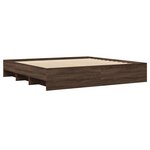 vidaXL Cadre de lit chêne marron 180x200 cm bois d'ingénierie