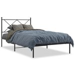 vidaXL Cadre de lit métal avec tête de lit noir 107x203 cm