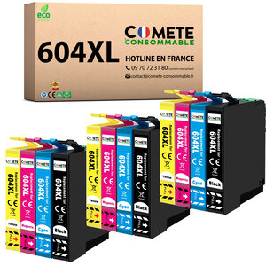 604XL - 12 cartouches compatibles pour Epson 604 XL - COMETE