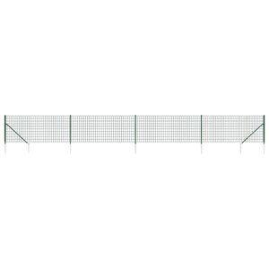 vidaXL Clôture en treillis métallique et piquet d'ancrage vert 1x10m