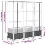 vidaXL Jardinière surélevée avec housse aspect rotin 120x40x138 cm