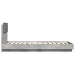 vidaXL Cadre de lit tête de lit et lumières LED gris béton 100x200 cm