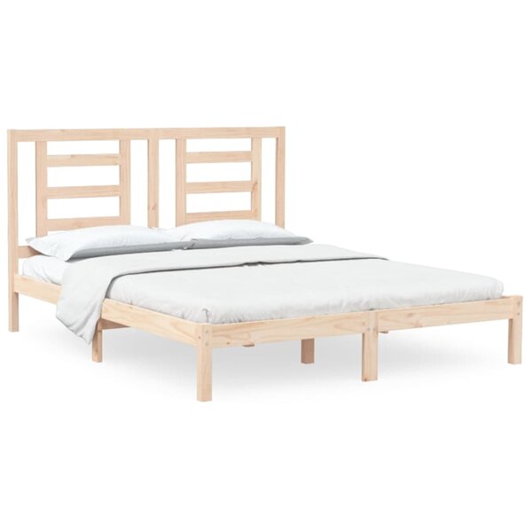 vidaXL Cadre de lit bois de pin massif 150x200 cm très grand