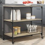 vidaXL Chariot de cuisine chêne sonoma 102x50x95 cm bois d'ingénierie